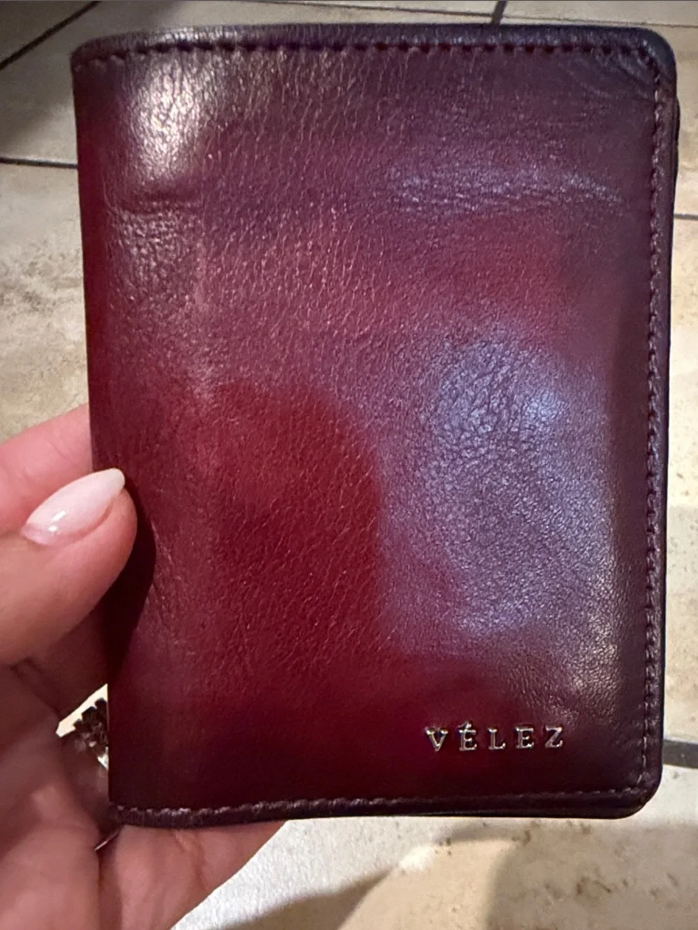 Vélez Burgundy Leather Men's Wallet
